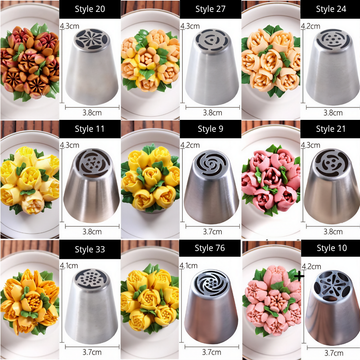 100-Piece Deluxe Russian Piping Tips Set - Food Grade Stainless Steel Seamless Decorating Nozzles for Cake & Cupcake Decorations | Master Baking Tools Starter Kit - AUR