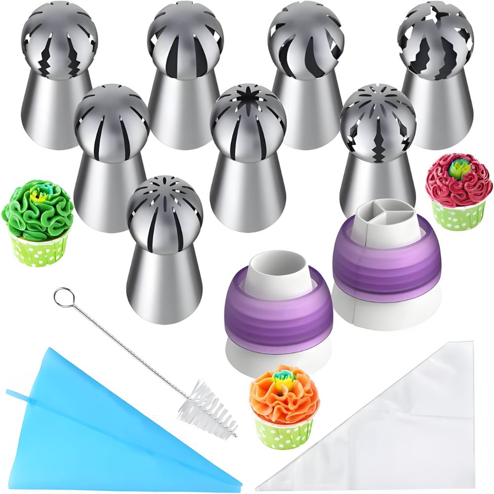 Advanced & Specialty Russian Piping Tips Expansion Pack - Premium Stainless Steel Nozzles for Expert Cake Decorating | Complementary Set for Your Main Baking Kit - AUR