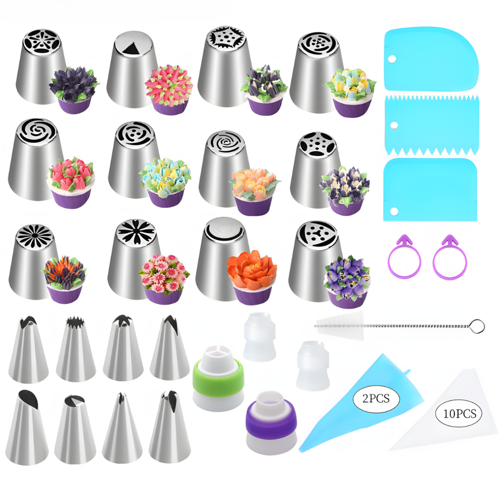 Advanced & Specialty Russian Piping Tips Expansion Pack - Premium Stainless Steel Nozzles for Expert Cake Decorating | Complementary Set for Your Main Baking Kit - AUR