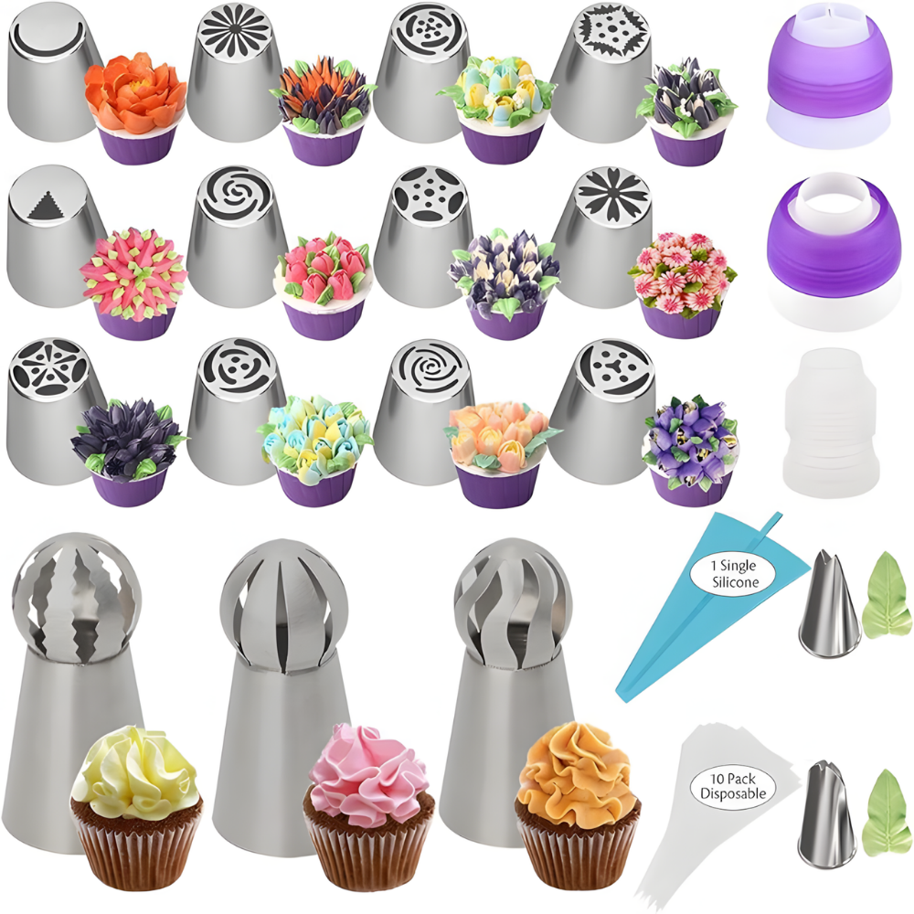 Advanced & Specialty Russian Piping Tips Expansion Pack - Premium Stainless Steel Nozzles for Expert Cake Decorating | Complementary Set for Your Main Baking Kit - AUR