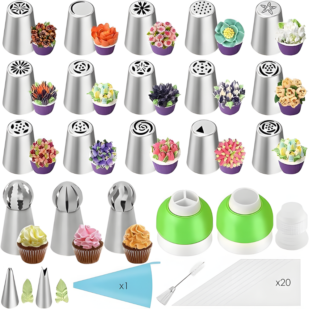 Advanced & Specialty Russian Piping Tips Expansion Pack - Premium Stainless Steel Nozzles for Expert Cake Decorating | Complementary Set for Your Main Baking Kit - AUR