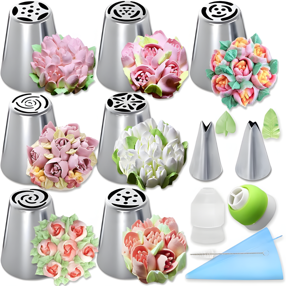 Advanced & Specialty Russian Piping Tips Expansion Pack - Premium Stainless Steel Nozzles for Expert Cake Decorating | Complementary Set for Your Main Baking Kit - AUR