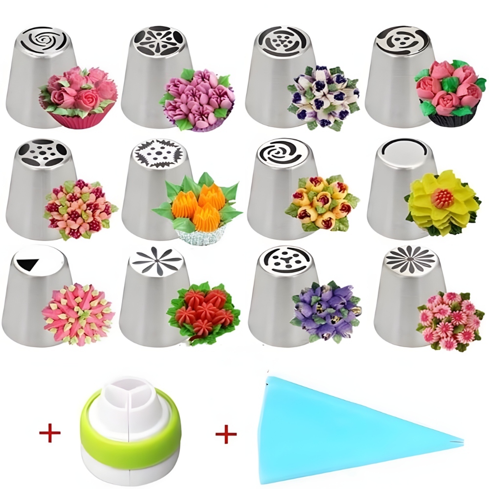 Advanced & Specialty Russian Piping Tips Expansion Pack - Premium Stainless Steel Nozzles for Expert Cake Decorating | Complementary Set for Your Main Baking Kit - AUR