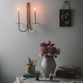 Hand Forged Brass Candle Holder - Double Arm - AUR