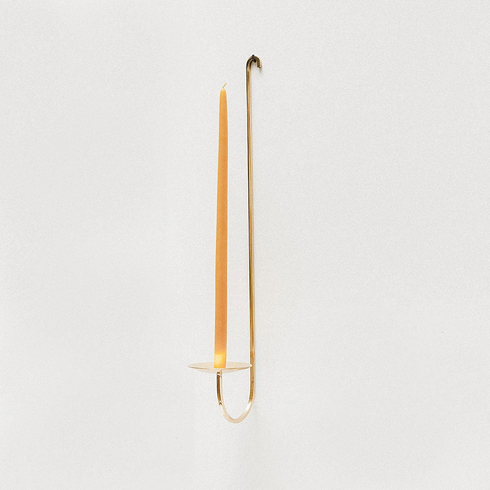 Hand Forged Brass Candle Holder - Single Arm - AUR