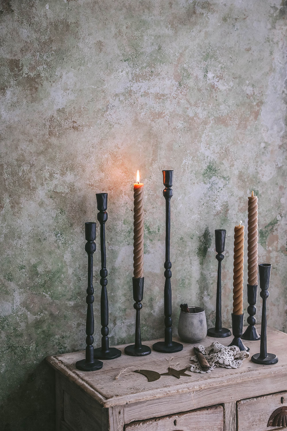Hand-Forged Iron Candlestick Set - AUR