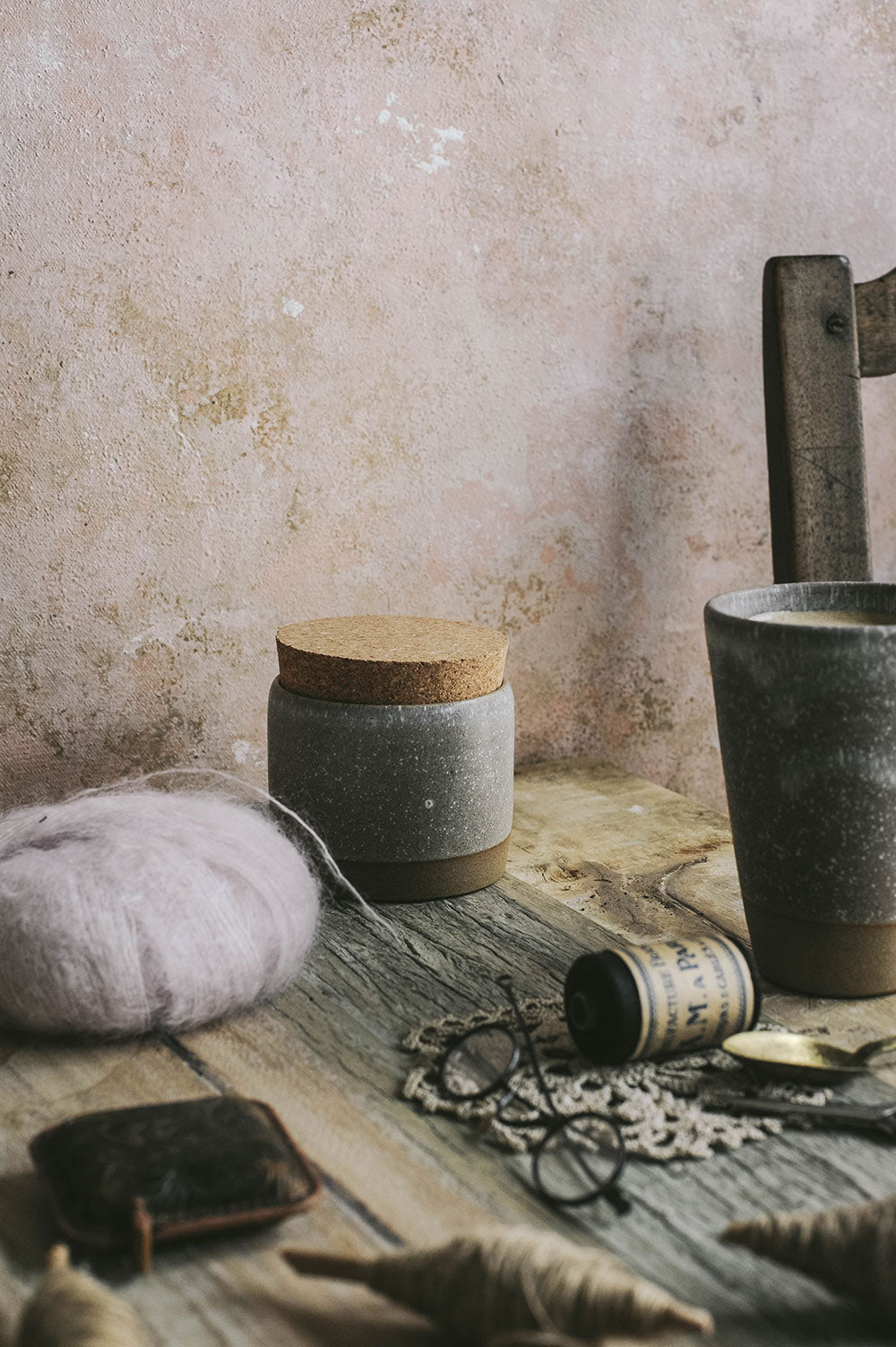 Ceramic Utility Jar with Cork - Dark - AUR