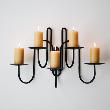 Hand Forged Iron Candle Holder - Five Arm - AUR