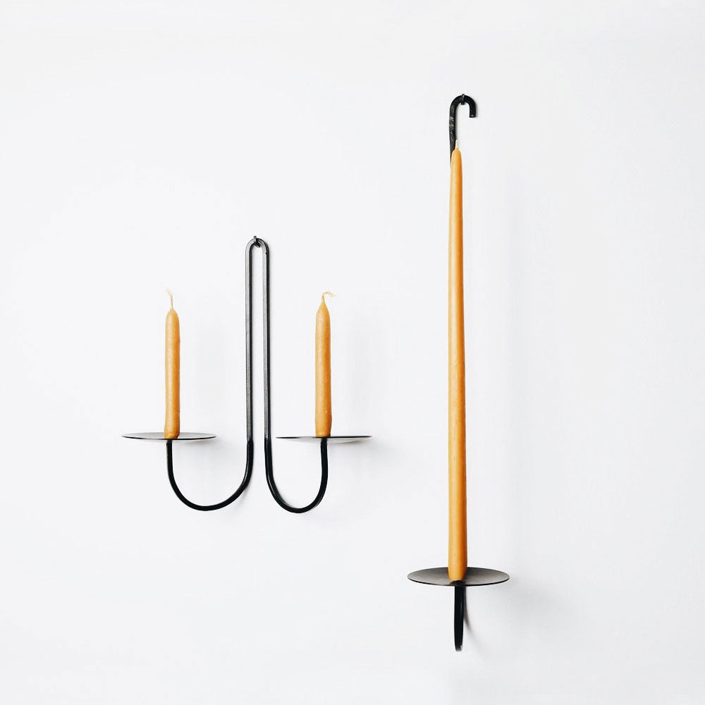 Hand Forged Iron Candle Holder - Single Arm - AUR