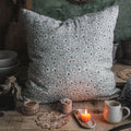Linen Hand Block-Printed Pillow Cover No. 0231 - AUR