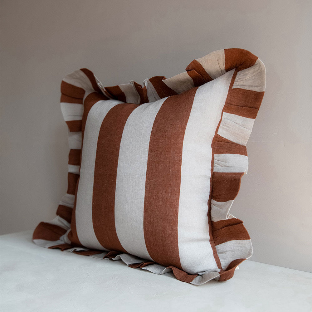 Linen Pillow Cover - Cinnamon Stripe - AUR