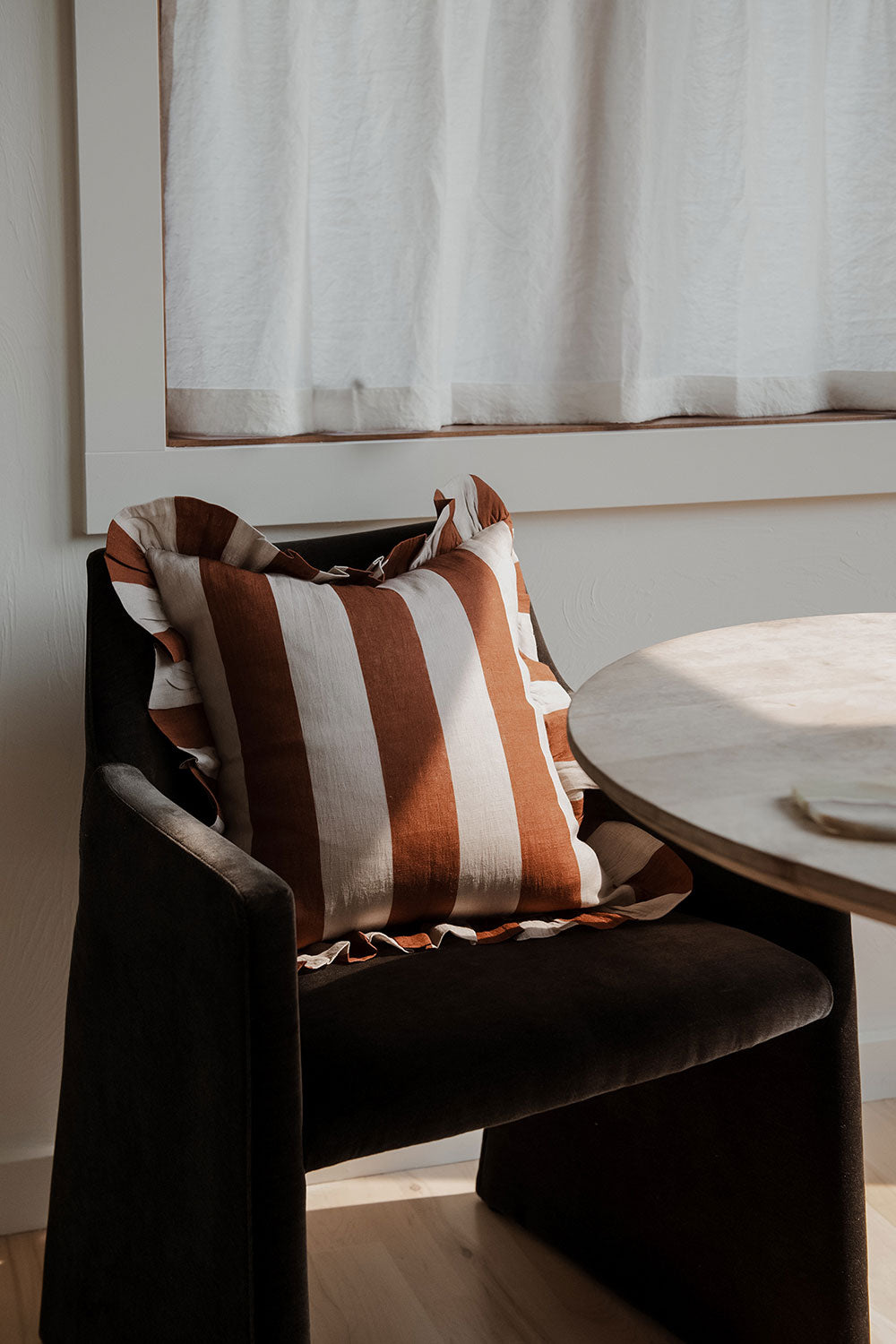 Linen Pillow Cover - Cinnamon Stripe - AUR