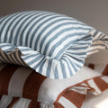 Linen Pillow Cover - Stone Blue Stripe - AUR