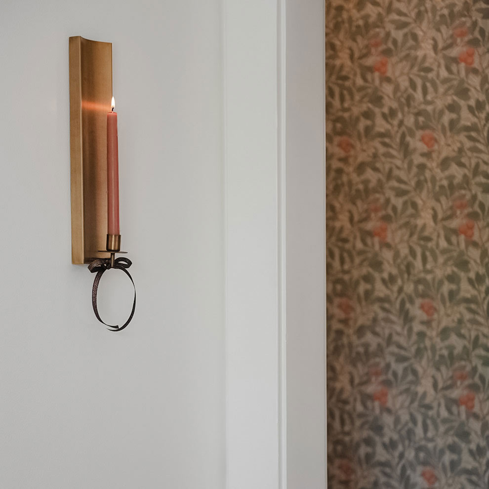 Brass-plated Candle Sconce - Long - AUR