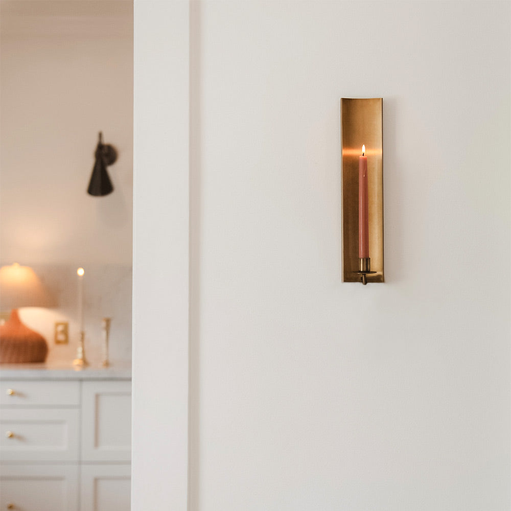 Brass-plated Candle Sconce - Long - AUR