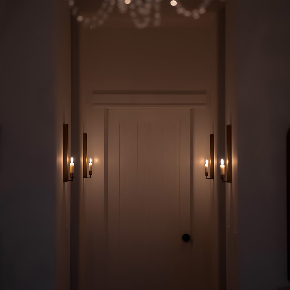 Brass-plated Candle Sconce - Long - AUR
