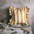 Linen Pillow Cover - Ochre Stripe - AUR