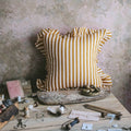 Linen Pillow Cover - Ochre Candy Stripe - AUR