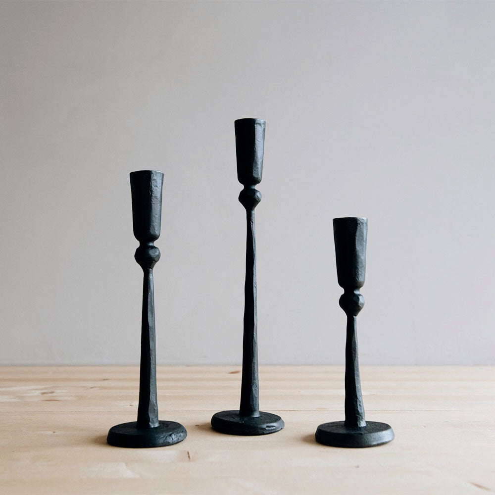 Hand-Forged Iron Candlestick Set - AUR