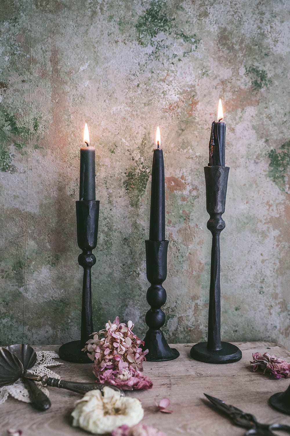 Hand-Forged Iron Candlestick Set - AUR