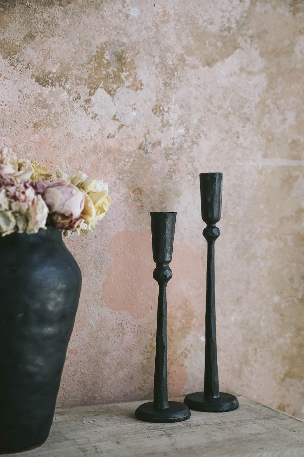 Hand-Forged Iron Candlestick Set - AUR