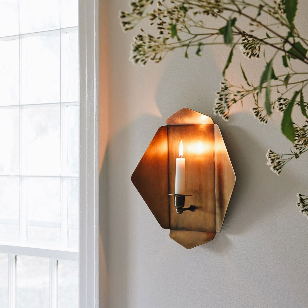 Brass-plated Candle Sconce - AUR